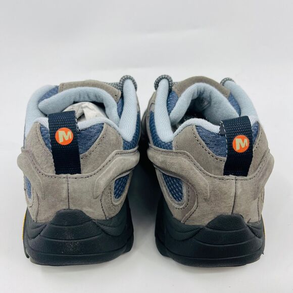 MERRELL WOMEN MOAB 2 VENTILATOR J06014W "SMOKE/BLUE" HIKING SHOES SZ 7.5 - Picture 3 of 5
